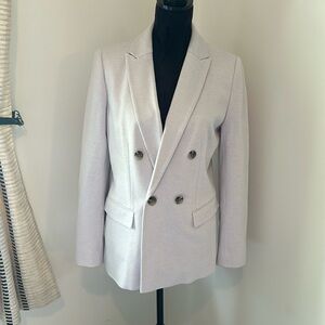 Ann Taylor small houndstooth lavender and white knit blazer.